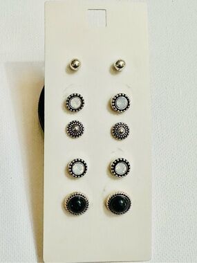 5 Pair Stud Earring Set